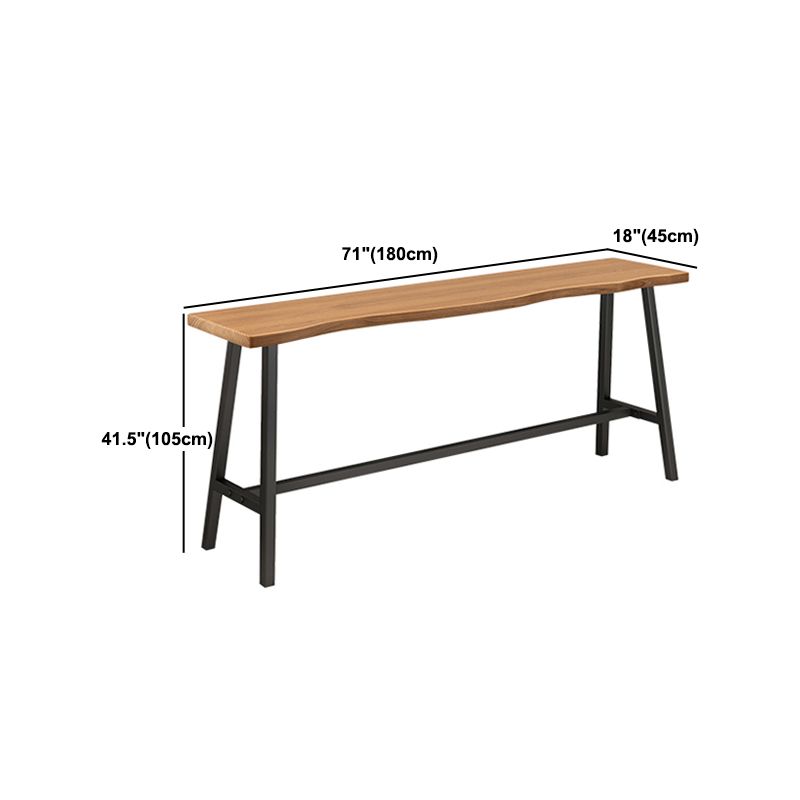 1/4 Pieces Industrial Iron Bar Table Set Rectangle Wood Bistro Set with Footrest