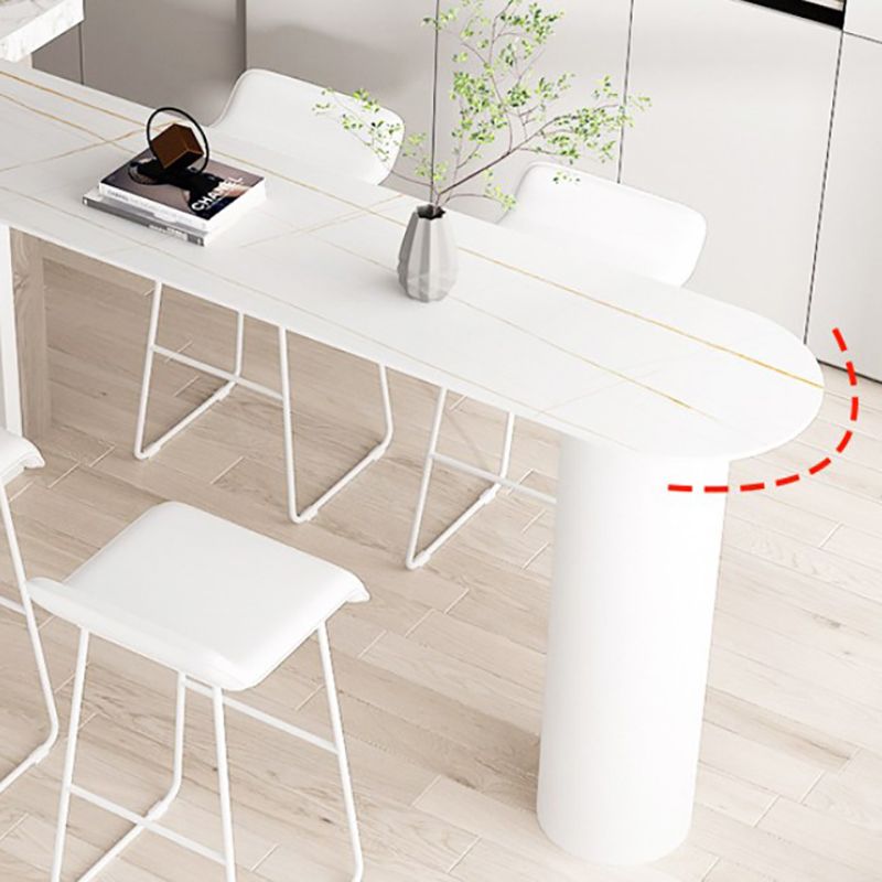 Stone Counter Table Iron Base 42-inch Height Contemporary Bar Table for Island