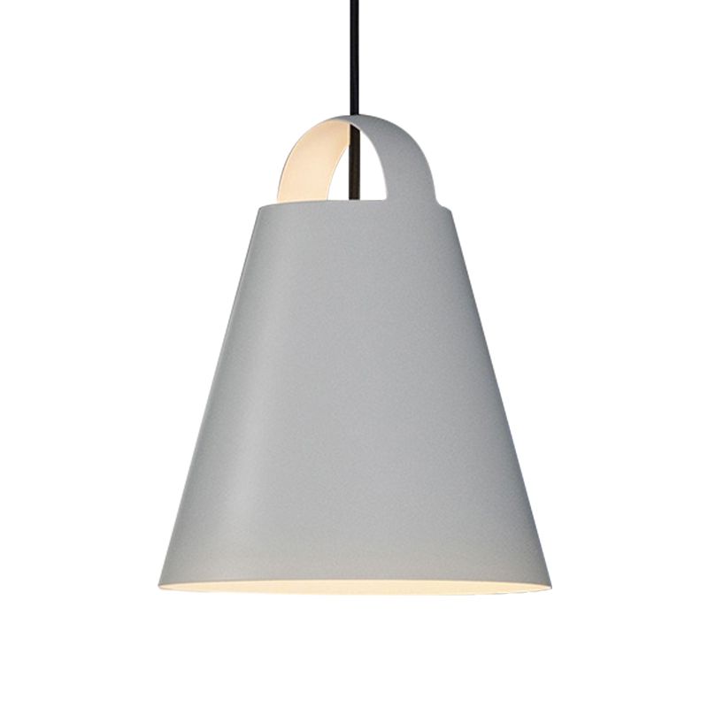 Modernist 1 Head Ceiling Light Black/White Trumpet Suspended Lighting Fixture with Metal Shade