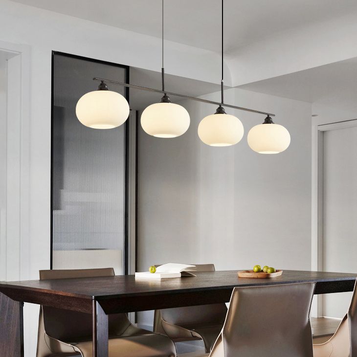 Metal/Glass Kitchen Island Lighting Modern Golden/Black Ceiling Light for Home
