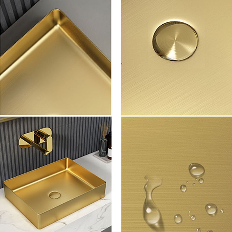 Metal Rectangular Bathroom Sink Modern Bathroom Sink with Faucet
