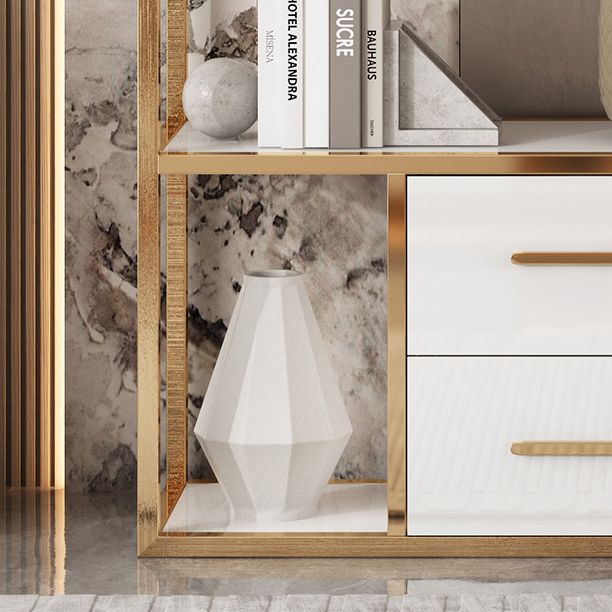 Glam Style Bookshelf Open Back Bookcase for Home Office and Study Room