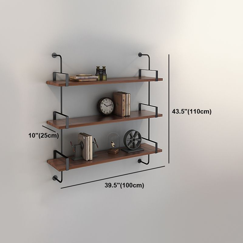 Wall Mounted Bookcase Shelf Industrial Rectangular Shelves for Study Room