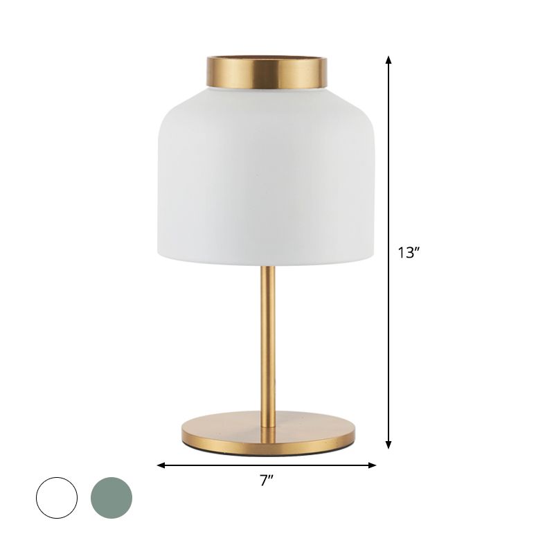 Jar Metal Night Table Light Post-modern 1 Bulbe Blanc White / Blue Nightstand lampe pour salle à manger