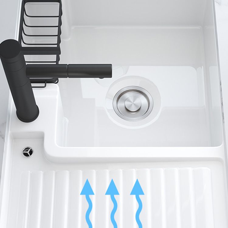 Modern Bathroom Sink Porcelain Rectangular Undermount Bathroom Sink with Pop-Up Drain