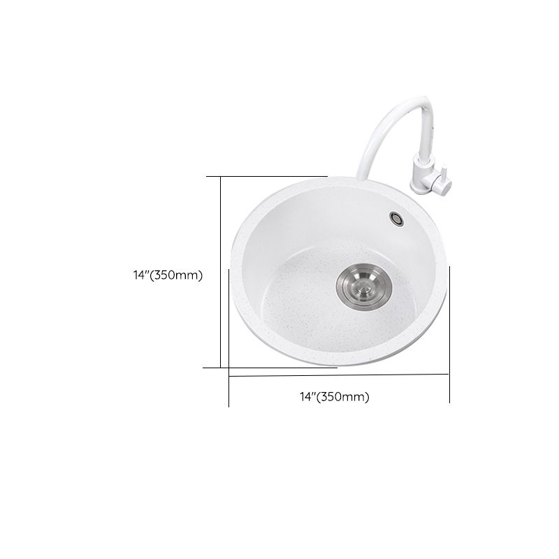 Single Bowl Kitchen Sink Modern Quartz Kitchen Sink with Round Shape