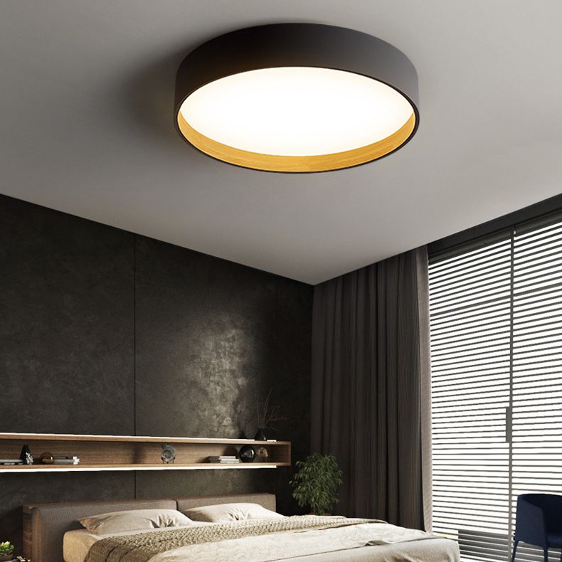Moderne minimalistische ronde LED-inbouw smeedijzeren plafondarmatuur met acryl kap