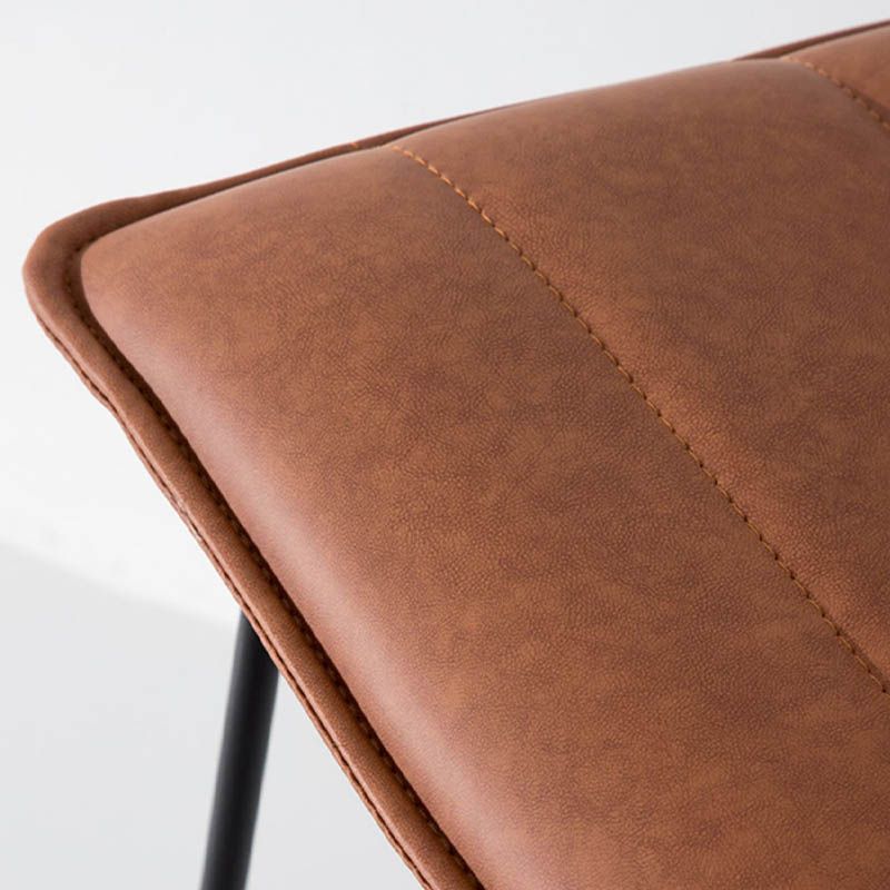 Modern Style Backrest Counter Stool with Cushion and Metal Base