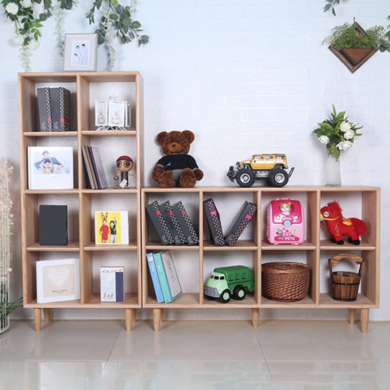 Contemporary Open Back Bookshelf Wooden Bookcase with Shelves