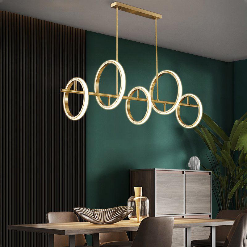 Circle Chandelier Light Fixtures Contemporary Metal Pendant Lights for Kitchen Island