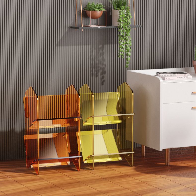 Scandinavian Acrylic Bookcase Standard Closed Back Bookshelf with Shelves