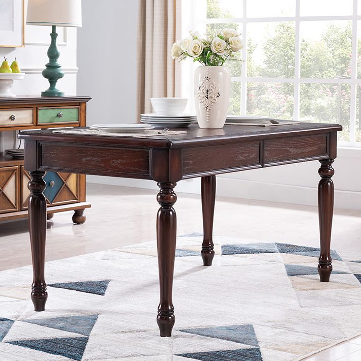 Mesa de madera de madera sólida Mesa de comedor de madera moderna de mediados de siglo con 4 patas