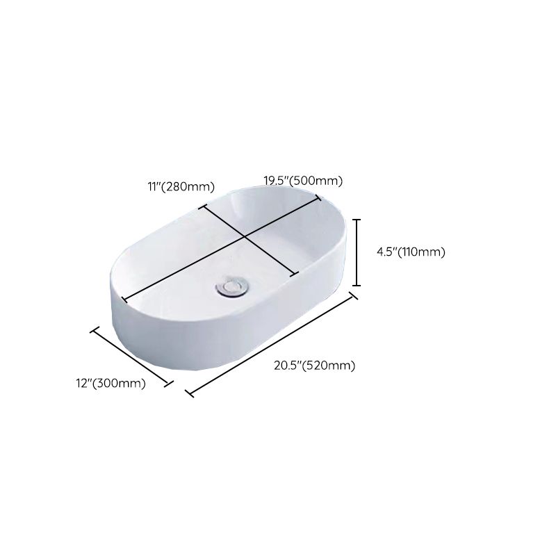 Modern Vessel Bathroom Sink Porcelain White Wash Stand for Bathroom
