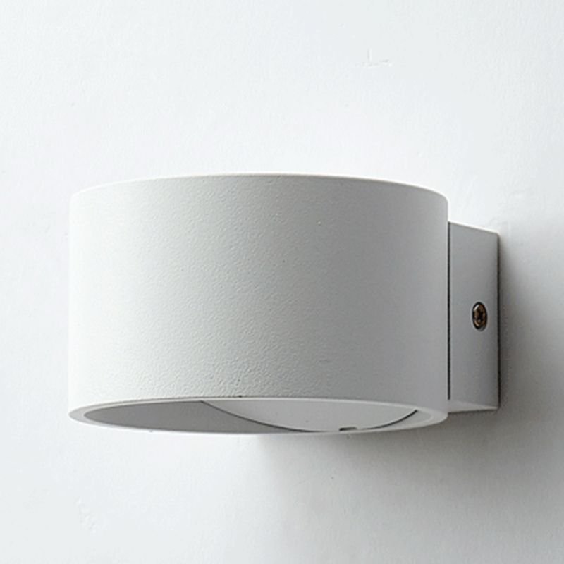 Half Cylinder Metal Wall Light Modern Style 2 Lights Wall Mounted Light Fixture