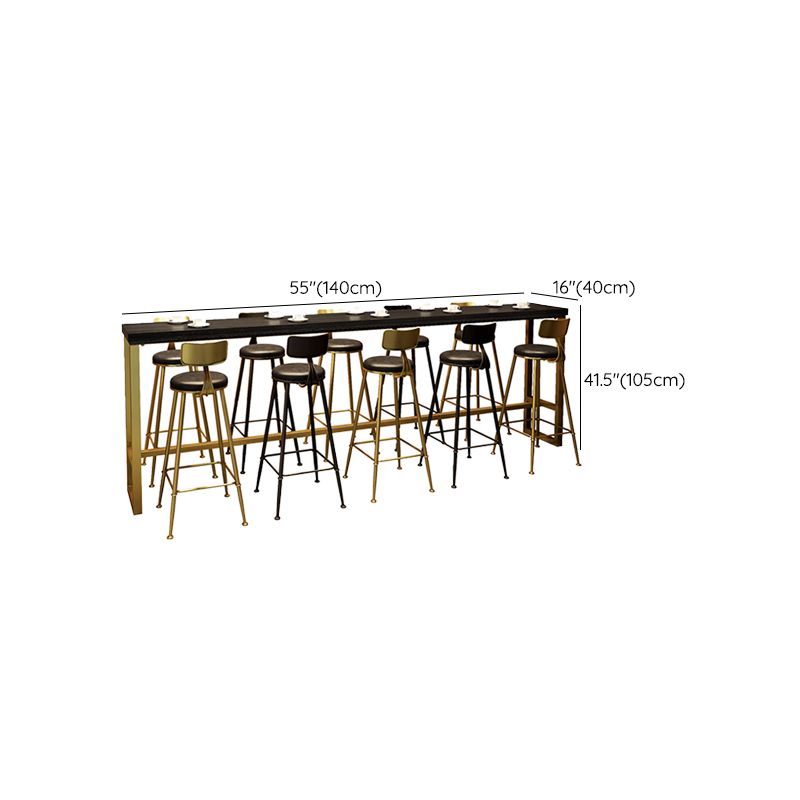 Glam Rectangle Counter Height Table Solid Wood Bar Dining Table