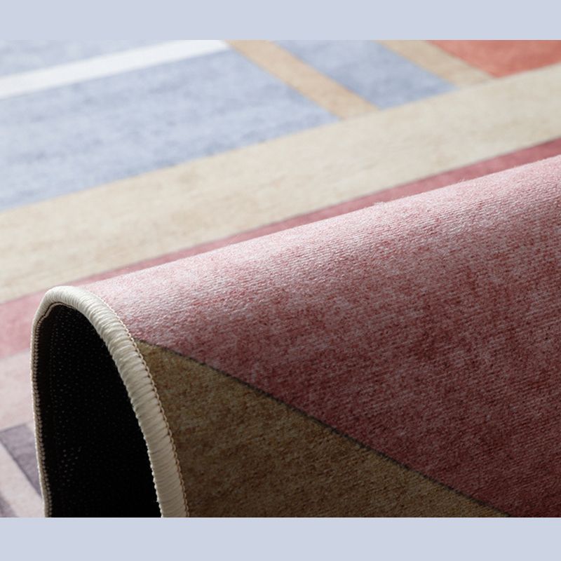 Abstract Area Rug Polyester Marble Print Rug Non-Slip Backing Carpet for Living Room