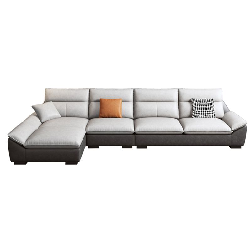 Flared Arm Sofa in White Stain/Water Resistant Sofa & Chaise