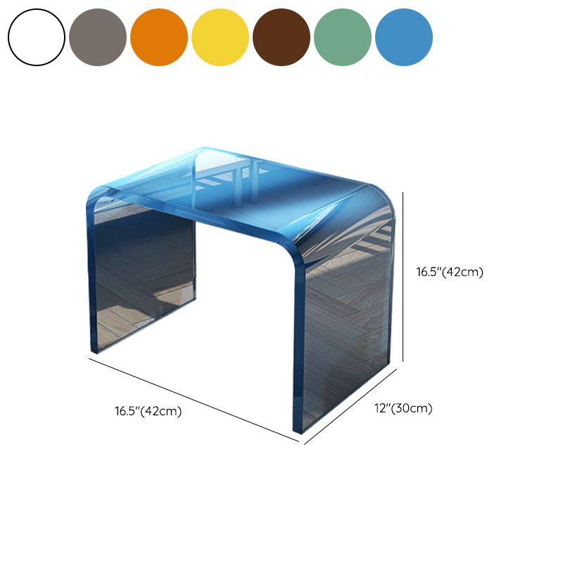 Modernistic Corner Table Plastic Rectangular Sled Living Room Accent Side Table