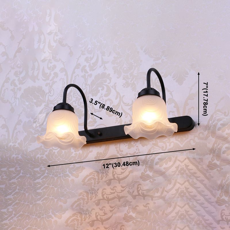 American Simple Makeup Mirror Lamp Glass Shade Mirror Light for Bathroom