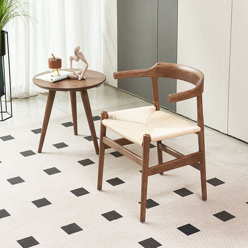 Contemporary Style Open Back Solid Wood Home Use Dining Side Chair