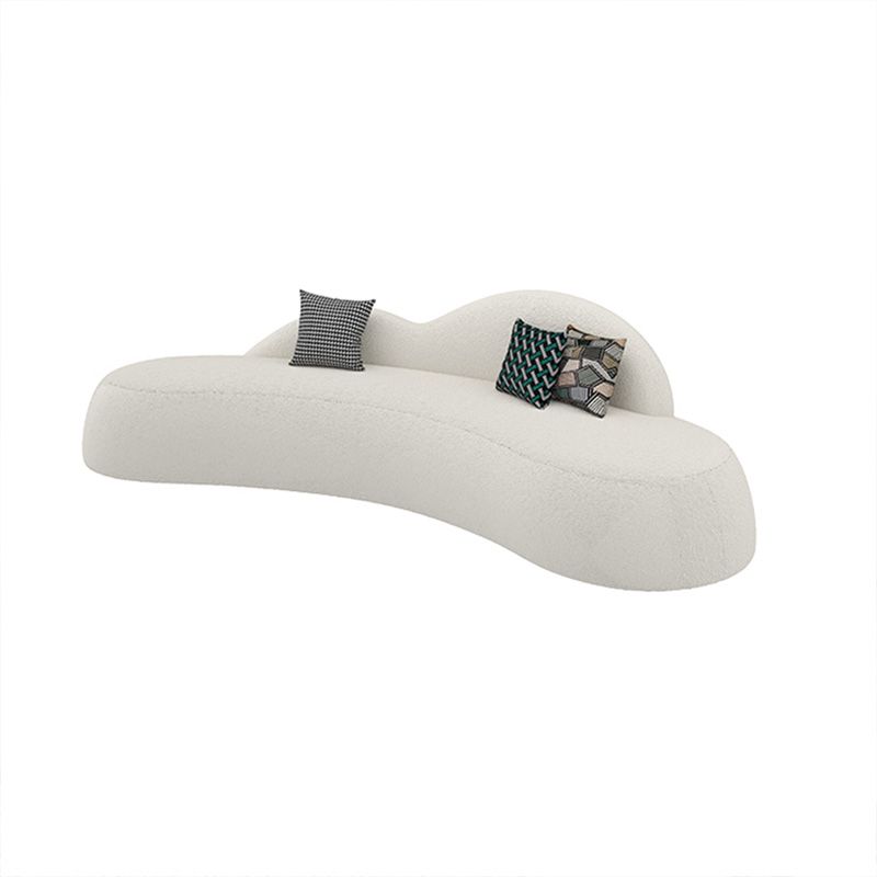 39" Wide Contemporary Sofa Fabric Armless White Stationary Seating