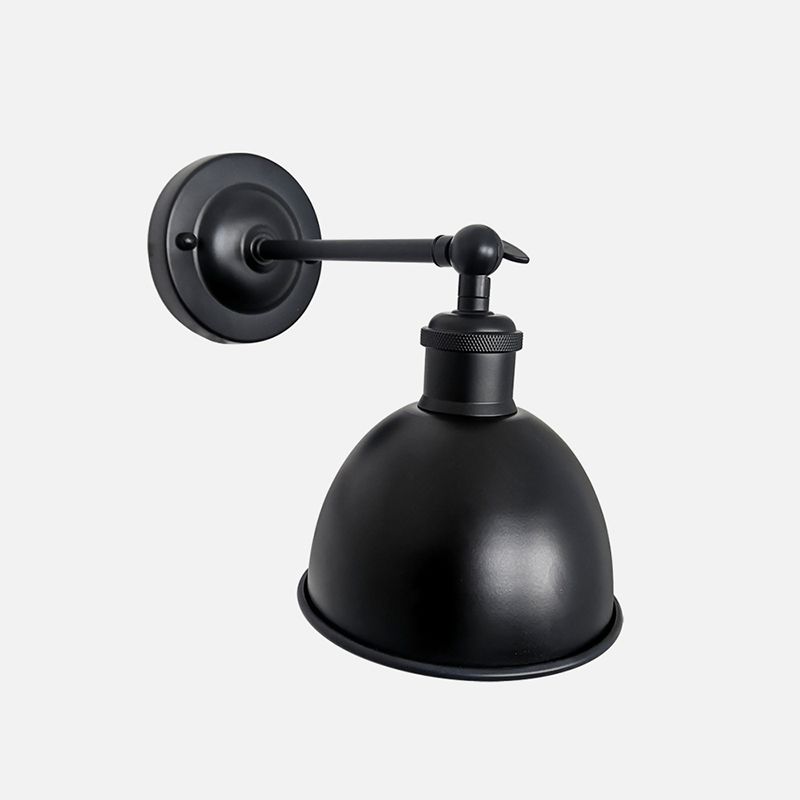 Industrial Wall Sconce Dome Shape Wall Light with Metal Shade for Bedroom