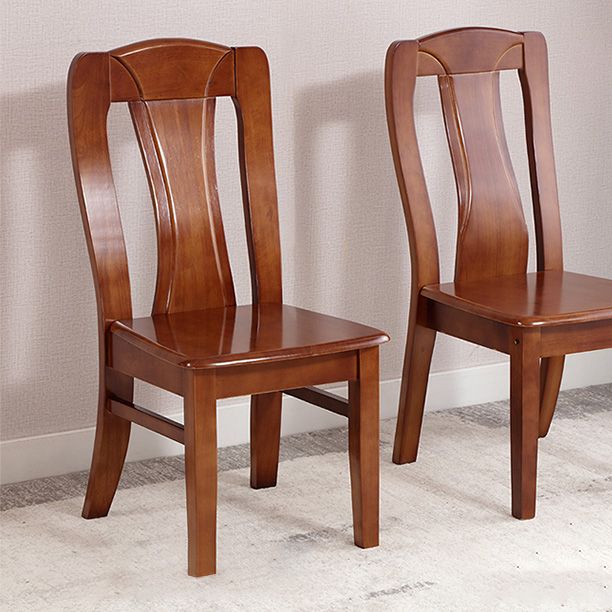 Rubber Wood Kitchen Dining Side Chair Contemporary Slat Back Side Chair
