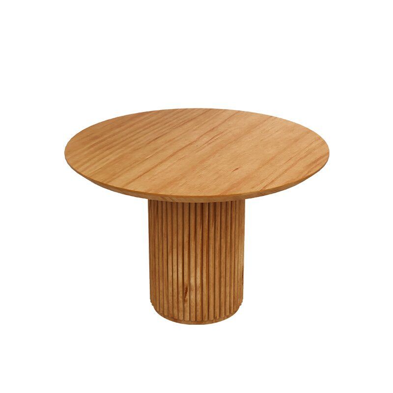 Modern Pedestal Casual Dining Table Solid Wood Round Dinner Room Kitchen Table
