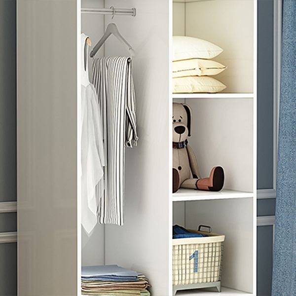 Contemporary Style Wardrobe Wood 2-Drawer Wardrobe Closet for Bedroom