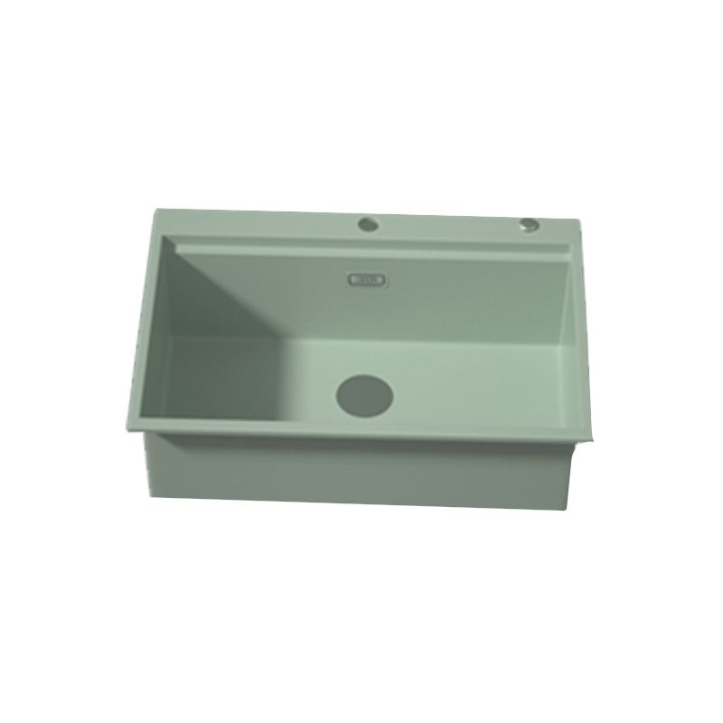 Rectangle Quartz Kitchen Sink in Peppermint Green Single Bowl Sink