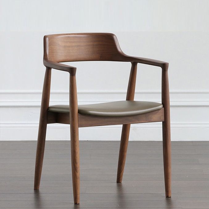Fauteuil de salle à manger moderne de 22 pouces de large, dossier ouvert avec 4 pieds en bois pour un usage domestique
