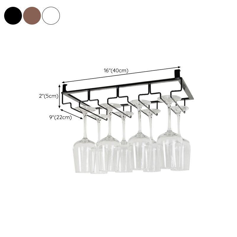 Contemporary Hanging Wine Glass Rack Metal Glass & Stemware Holder