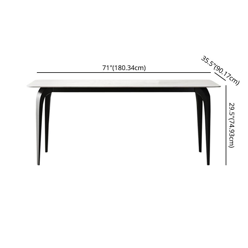 Contemporary Dining Set with Sintered Stone Dining Table and Padded Chairs