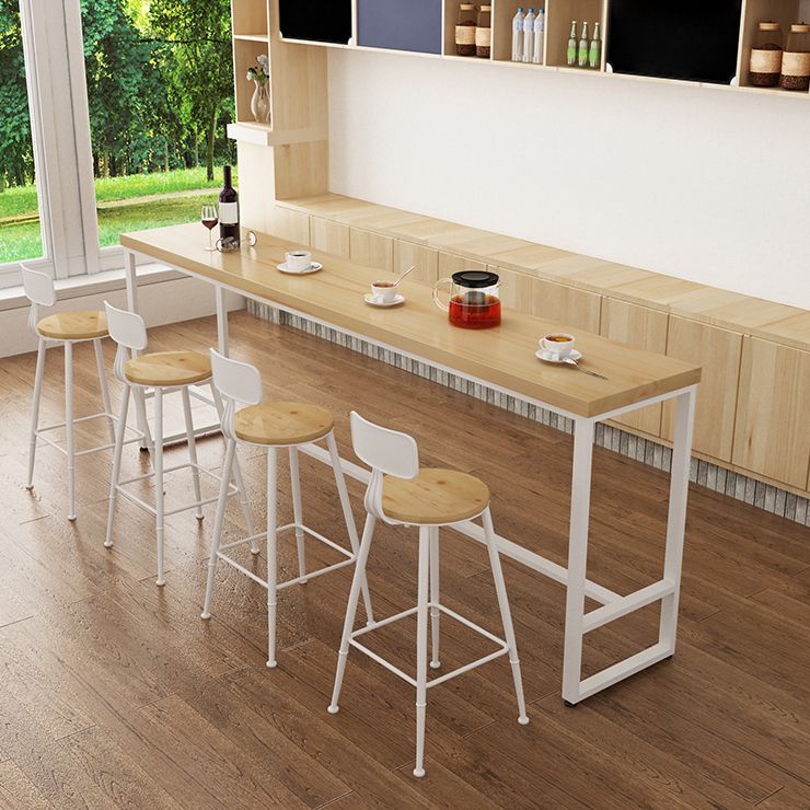 Natural Solid Wood Table and Stool Set 1/2/5/9 Pieces Rectangle Pub Dining Set