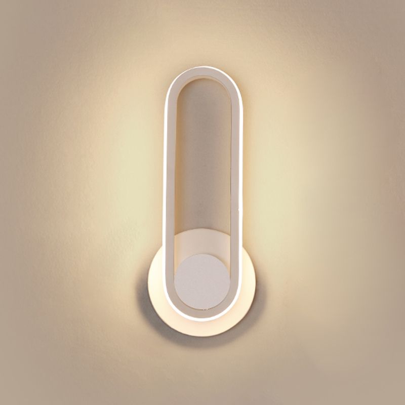 1-Light Ellipse Wall Mount Light Modern Style Metal Wall Mount Lighting