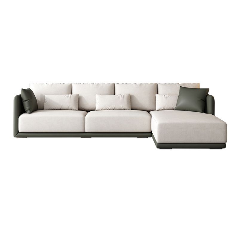 Leather White Sofa with Back Pillows candinavian Sofa for Living room