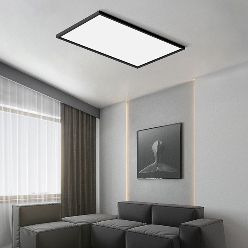 Plafonnier LED de forme rectangulaire en aluminium moderne, 1 lumière, montage encastré pour salle à manger