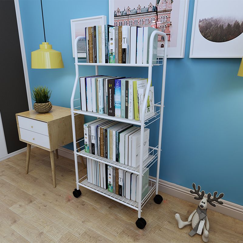Contemporary Open Back Bookcase Metal Standard Bookshelf with Shelves