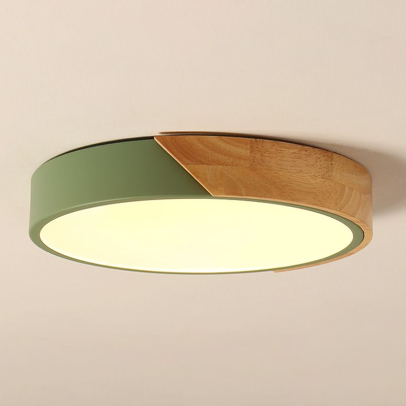 Plafonnier LED de forme ronde de Style macaron Simple et moderne en fer 1 lumière pour le balcon du salon