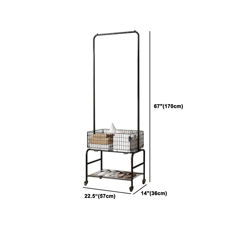 Contemporary Style Wardrobe Metal Open Wardrobe with Wheels for Home