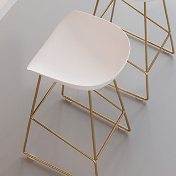 Contemporary Style Metal Armless Bar-stool PU Leather Counter Bar Stool for Kitchen