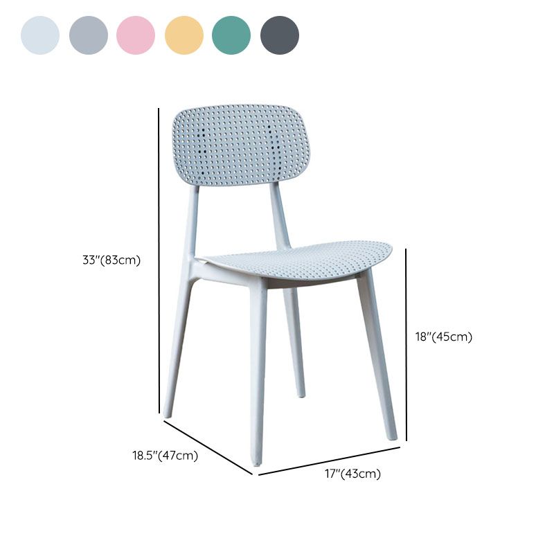 Contemporary Side Chair Plastic Open Back Dining Room Chair for Dining Room