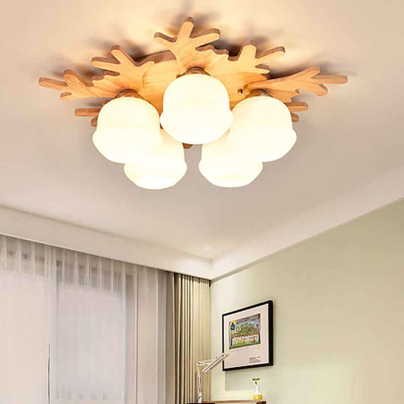 Minimalist Ball Shape Ceiling Light Fixture Glass Bedroom Ceiling Mount Lamp Fixture