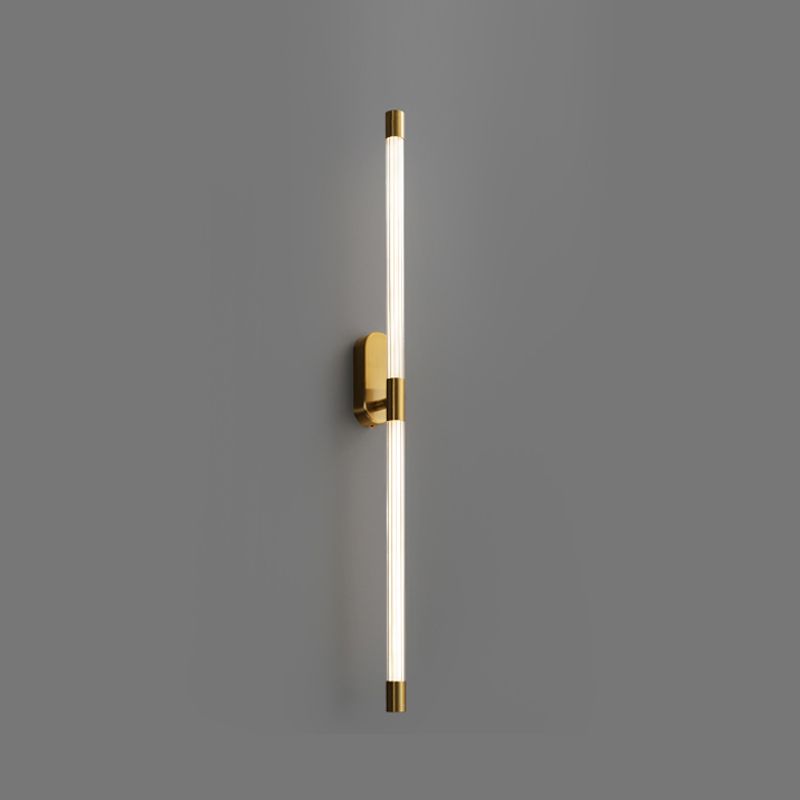 Linear Shape Metal Vanity Sconce Light Modern Style 1-Light Vanity Mirror Lights in Gold