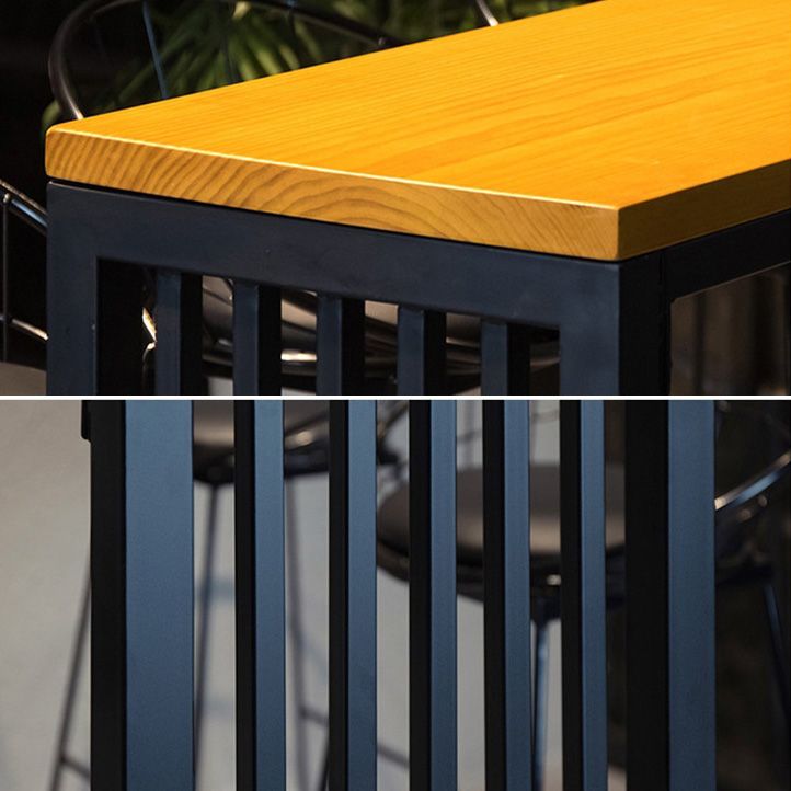 Industrial Wooden Bar Table Set 1/2/5 Pieces Rectangle Bar Table with High Stools