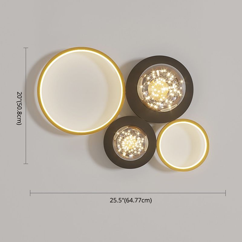 Moderne plafondlamp LED-cirkellicht Zwart Creatief foyerslaapkamerlicht