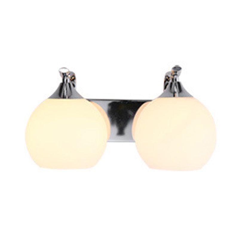 White Globe Shaded Wall Light Modern Glass Lighting for Home