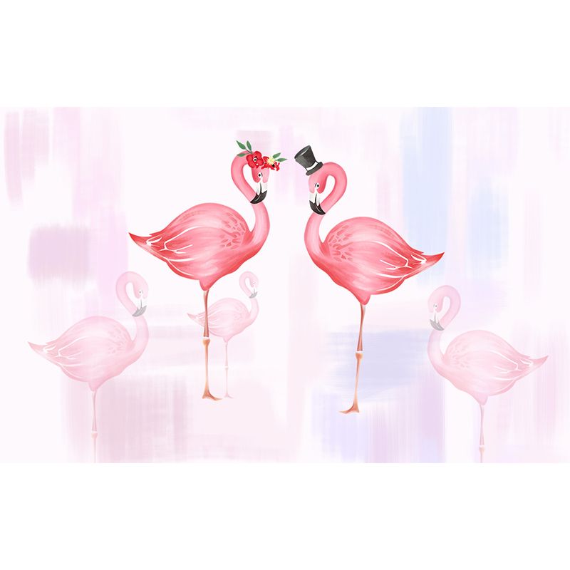 Flamingo muursticker sticker pastel kleur cartoon muur decor voor meisjes slaapkamer, waterdicht
