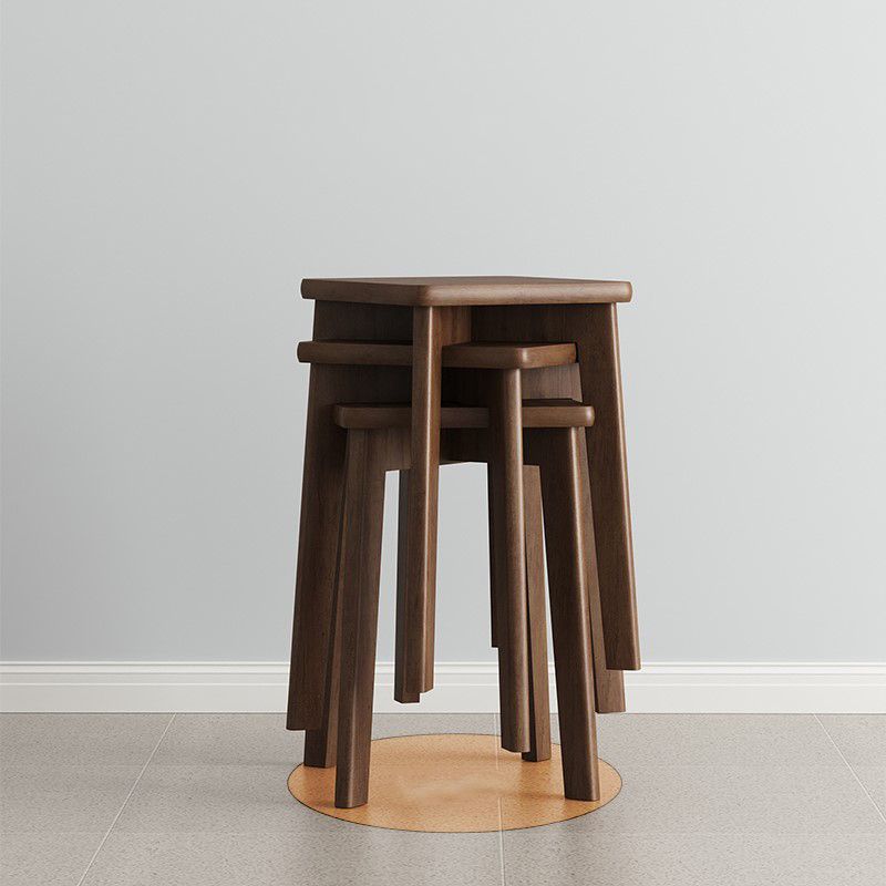 Cube Ottoman Mid-Century Modern Square Pure Color Faux Leather Stain Resistant Ottoman