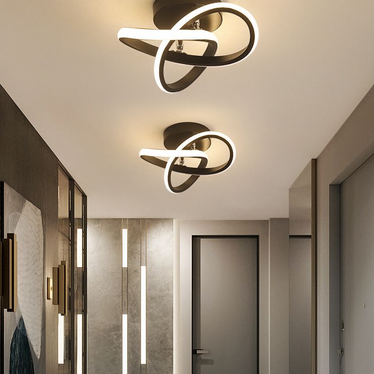 Twisted Semi Flush Mount Lighting Moderne Deckenleuchten aus Metall für den Flur